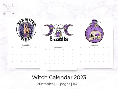 Magical witch calendar 2023